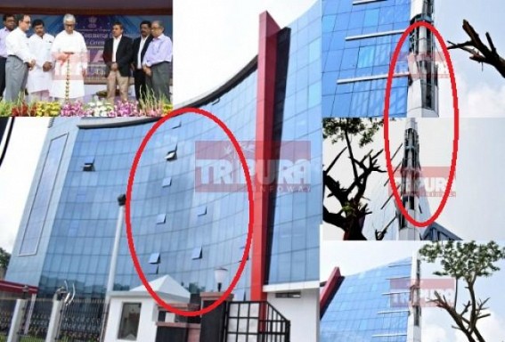 Nature Exposed Tripura's IT corruption : Central funded Rs. 50 crores IT Bhawan damaged on 5th day of inauguration : IT future ill-lit under Communist Era